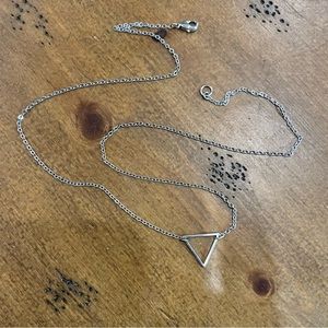 Silver triangle necklace